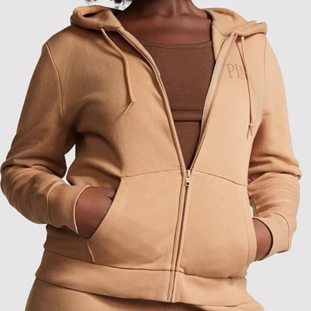 PINK Victoria’s Secret Everyday Fleece Zip-up Hoodie sweatshirt hooded sweater - Picture 2 of 6